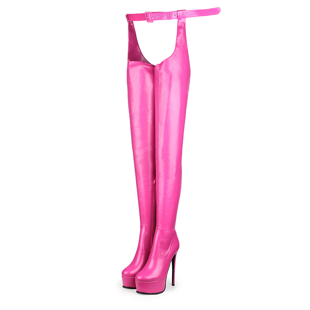 Round Toe Platform Stiletto Stretchy Pantyhose Boots | Onlymaker Featured