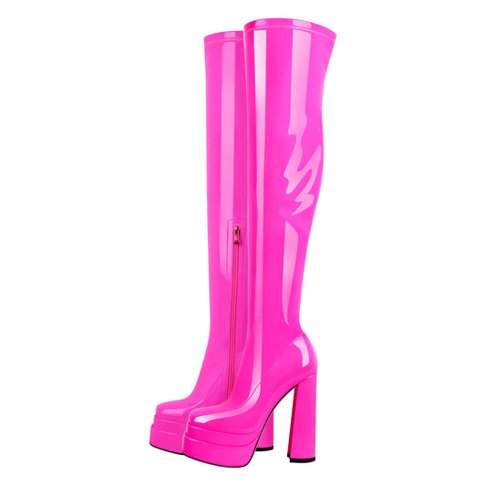 Platform Chunky High Heel Thigh Boots | Onlymaker Smart Buy