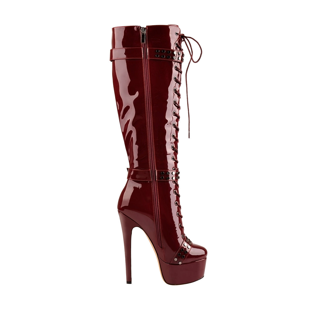 Platform Lace-Up High Heel Stiletto Over The Knee Boots | Onlymaker Signature