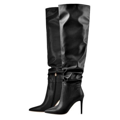 Pointed Toe Tight High Boots 4in Stiletto Heel | Onlymaker Great Value