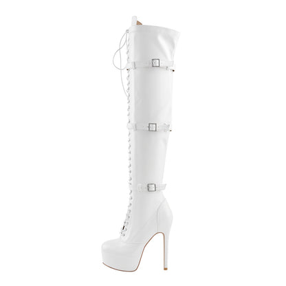 Platform Lace-Up Over The Knee Thigh Boots | Onlymaker Trusted