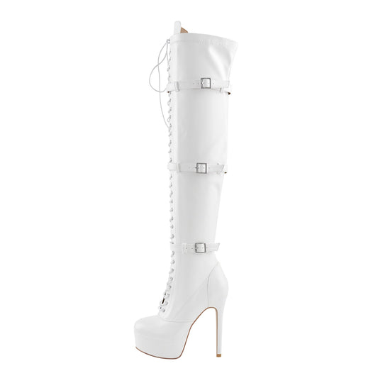 Platform Lace-Up Over The Knee Thigh Boots | Onlymaker Trusted