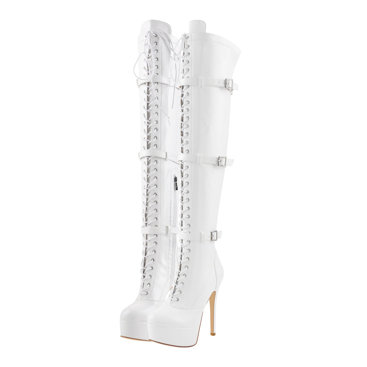Platform Lace-Up Over The Knee Thigh Boots | Onlymaker Trusted