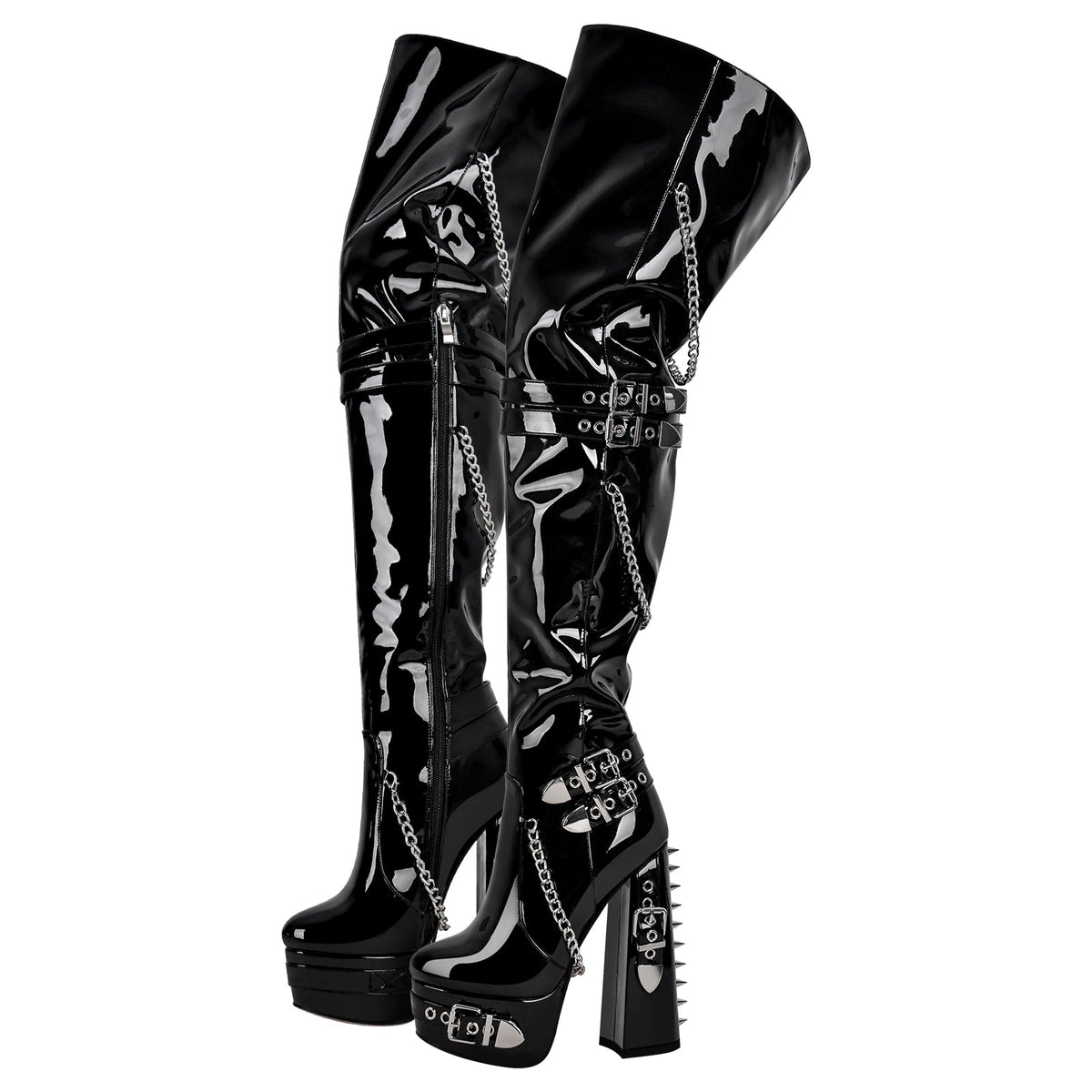 Buckle Strap Rivet Platform Ovee the Knee Boots | Onlymaker Classic
