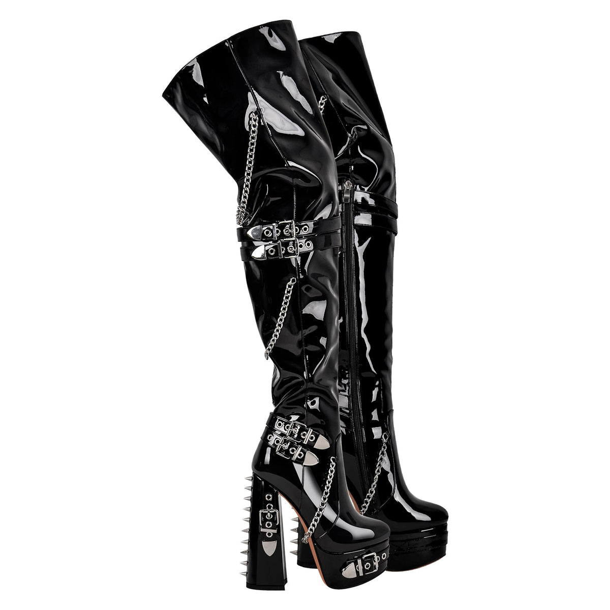 Buckle Strap Rivet Platform Ovee the Knee Boots | Onlymaker Classic