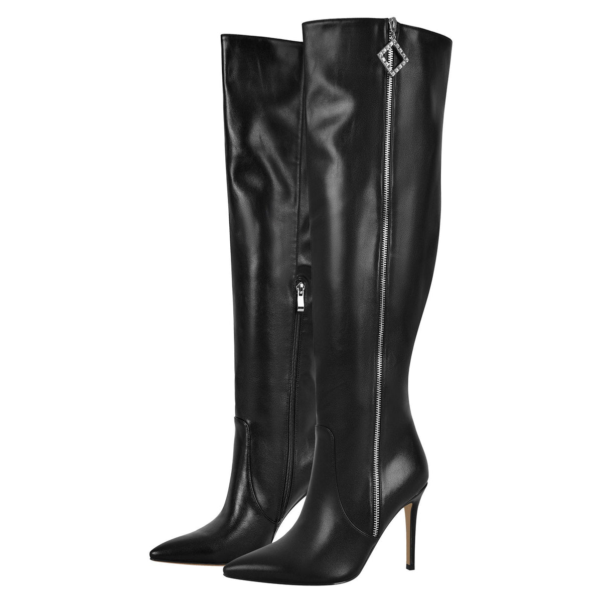 Pointed Toe Zipper Over The Knee Stilettos Boots | Onlymaker Top Pick
