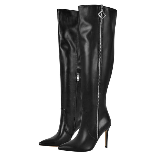 Pointed Toe Zipper Over The Knee Stilettos Boots | Onlymaker Top Pick