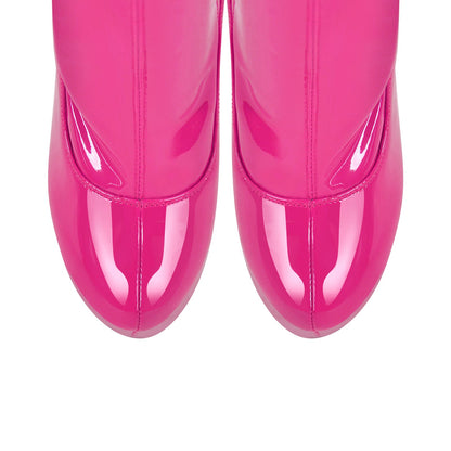 Patent Leather Platform Over The Knee High Heel Boots | Onlymaker Smart Buy