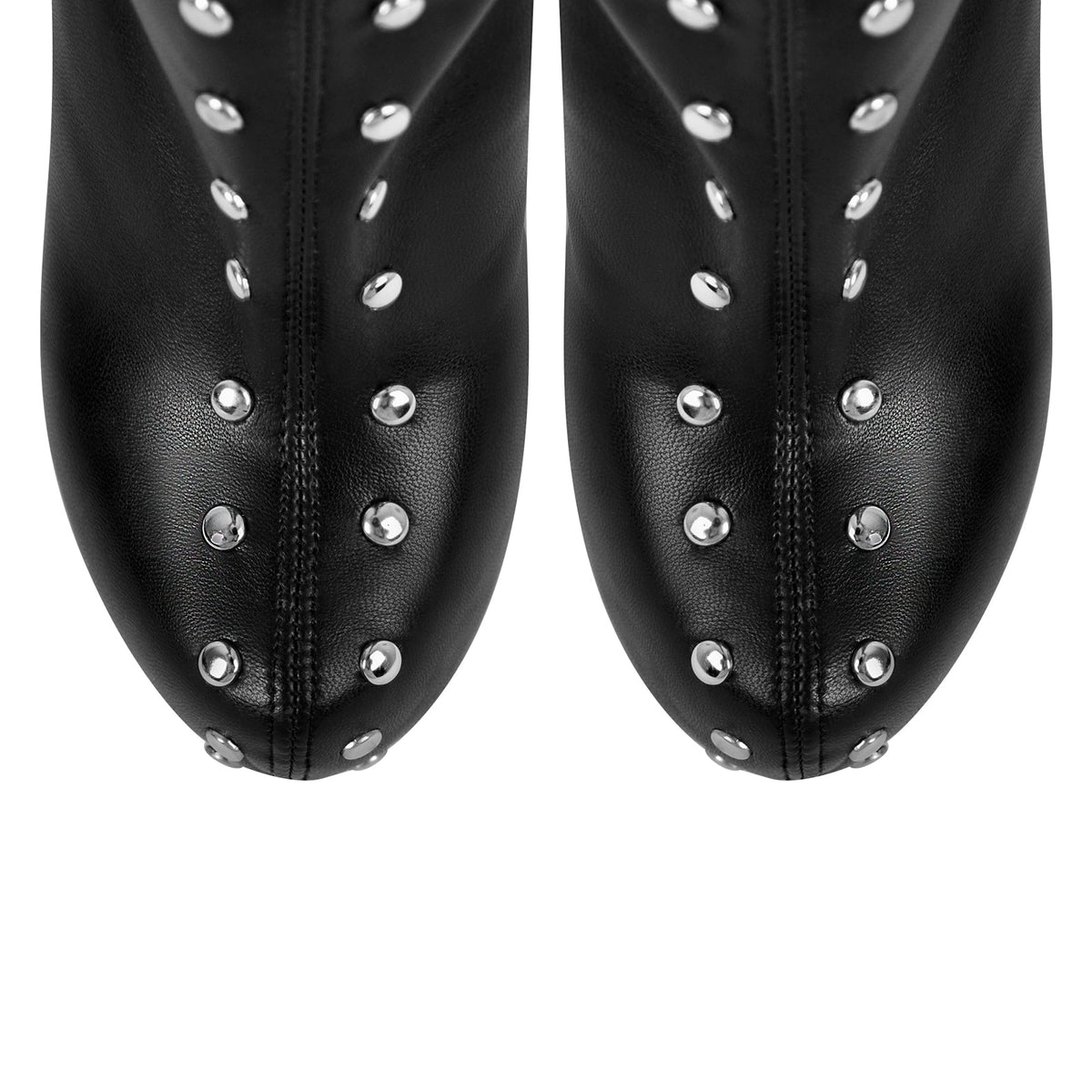 Black Platform Rivets Over The Knee Boots | Onlymaker Classic