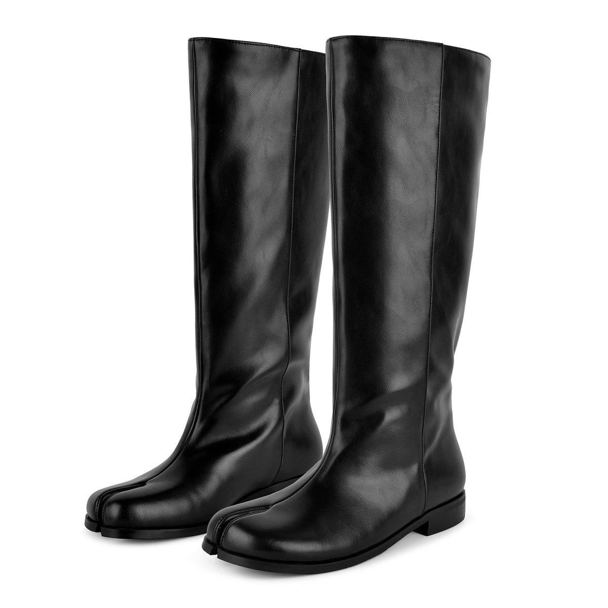 Round Toe Tabi Knee High Flat Boots | Onlymaker Value