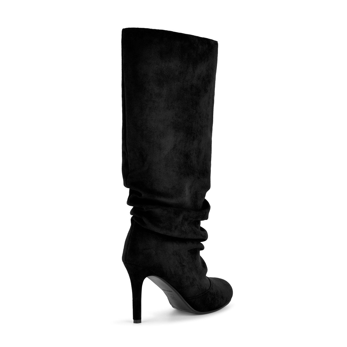 Suede Round Toe Ruched Stiletto Knee High Boots | Onlymaker Recommended