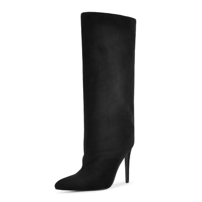 Pointed Toe Suede Stiletto Knee High Boots | Onlymaker Deals