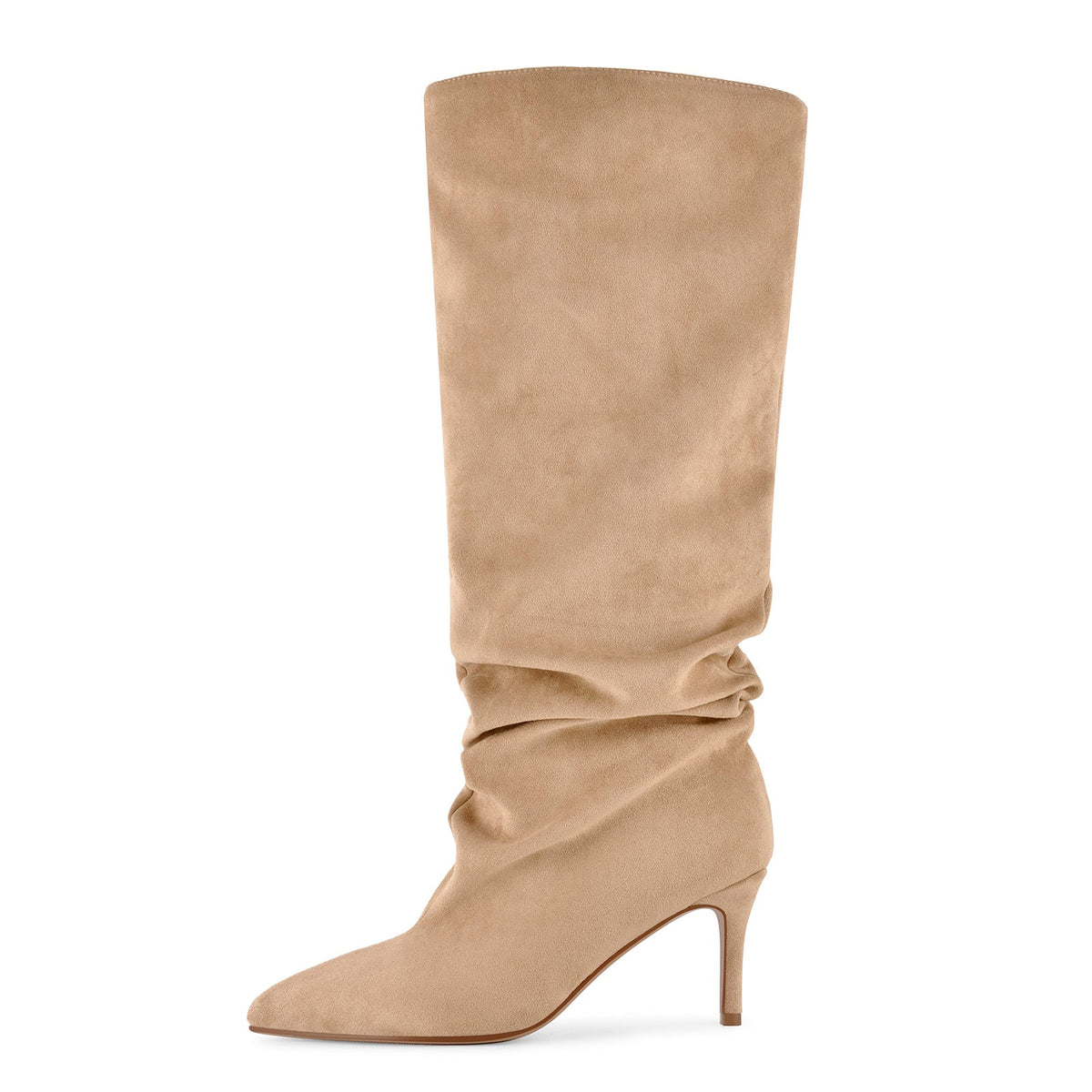 Pointed Toe Suede Slouch Knee High Boots | Onlymaker Signature