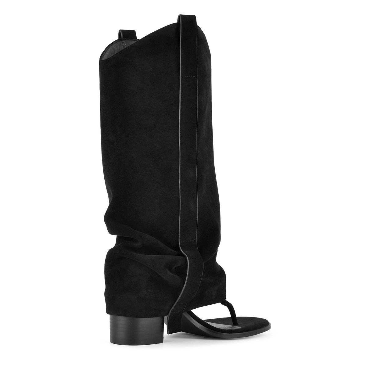 Suede Flip-Flop Buckle Knee High Boots | Onlymaker Essential
