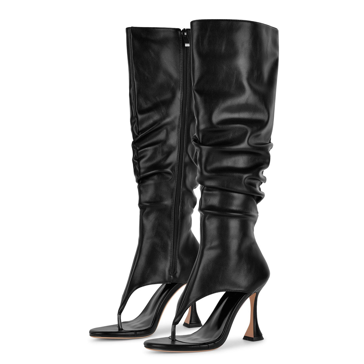 Round Toe Flip Flops Knee High Boots Sandals | Onlymaker Special Offer