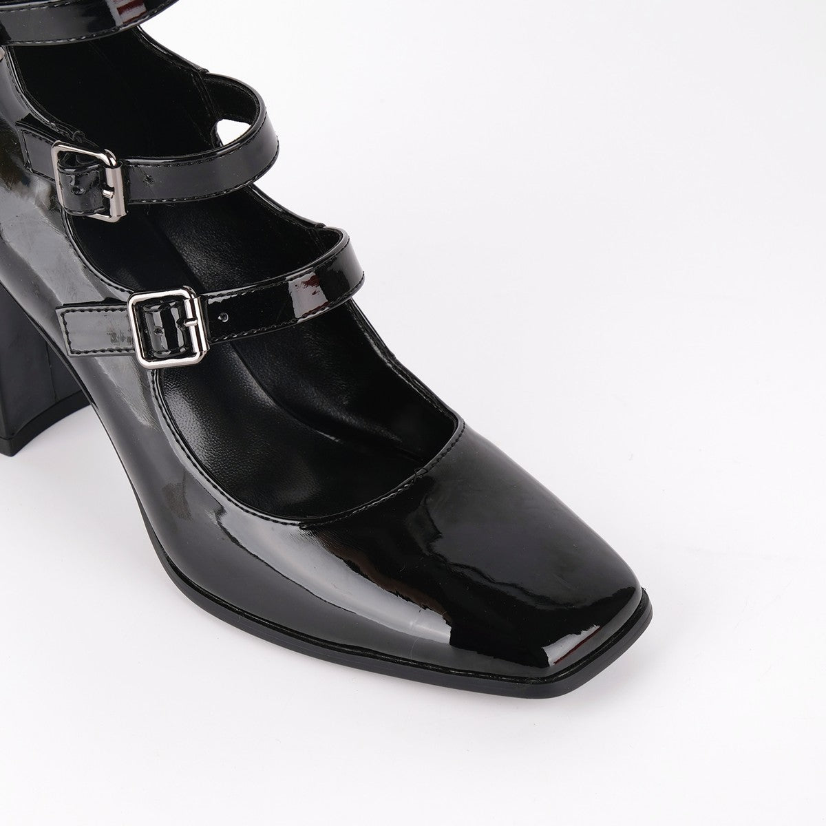Square Toe Multi Buckle Strap Knee High Boots | Onlymaker Premium