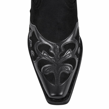 Pointed Toe Suede Knee High Western Boots | Onlymaker Everyday