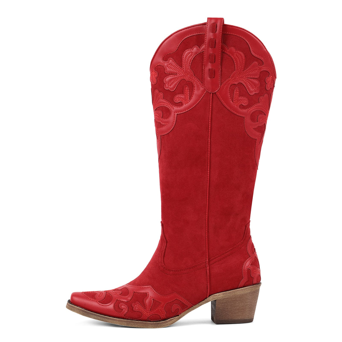 Pointed Toe Suede Knee High Western Boots | Onlymaker Everyday