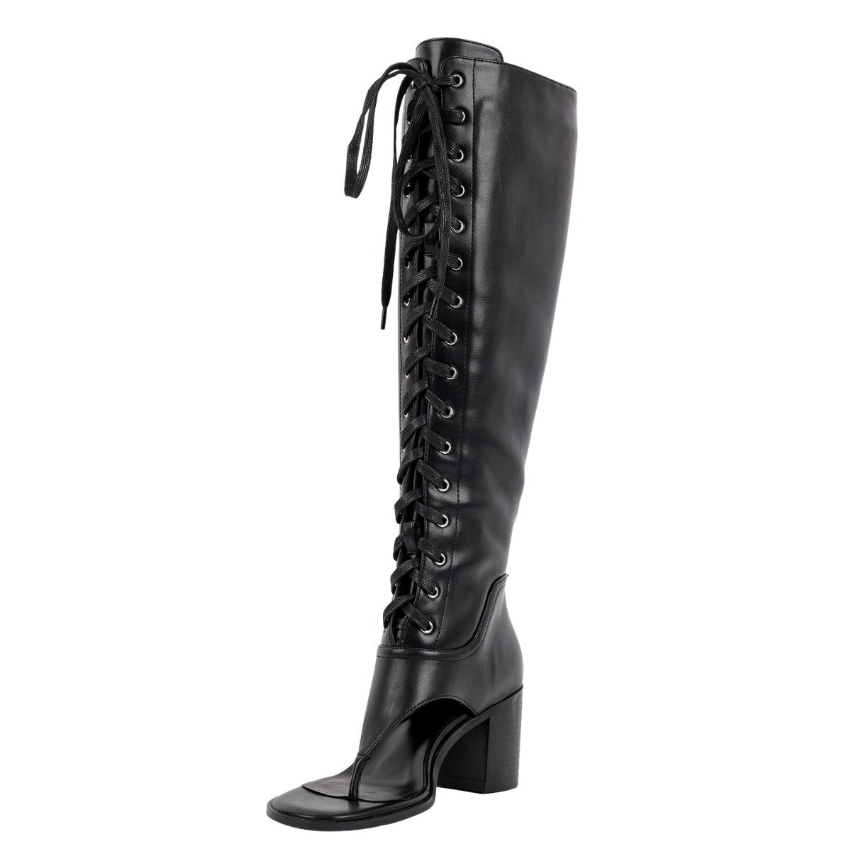 Thong Lace-up Knee High Bootie Sandals | Onlymaker Premium