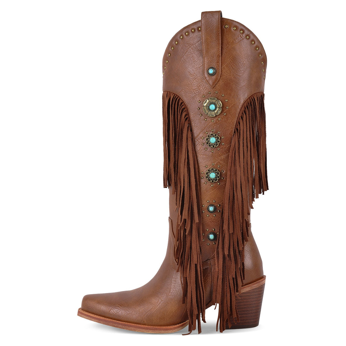 Fringe & Stud Western Boots | Onlymaker Everyday