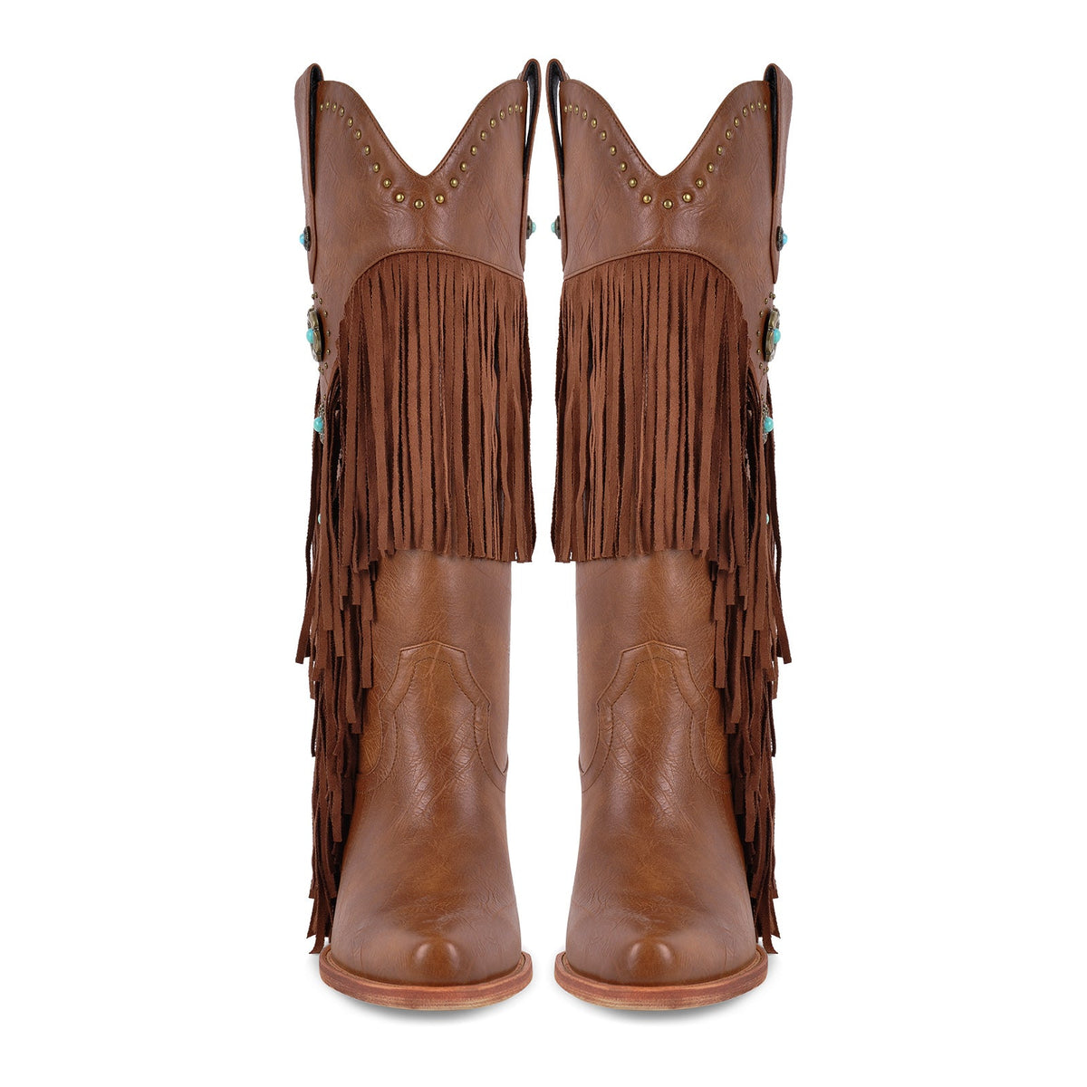 Fringe & Stud Western Boots | Onlymaker Everyday
