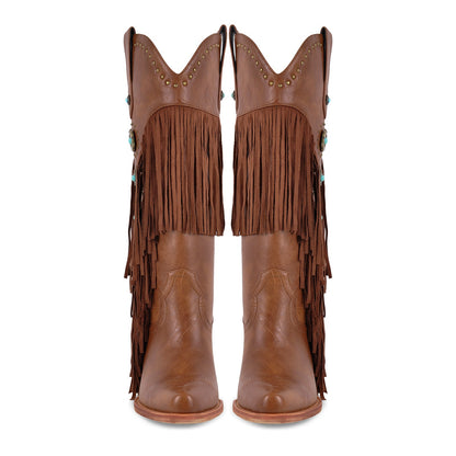 Fringe & Stud Western Boots | Onlymaker Everyday