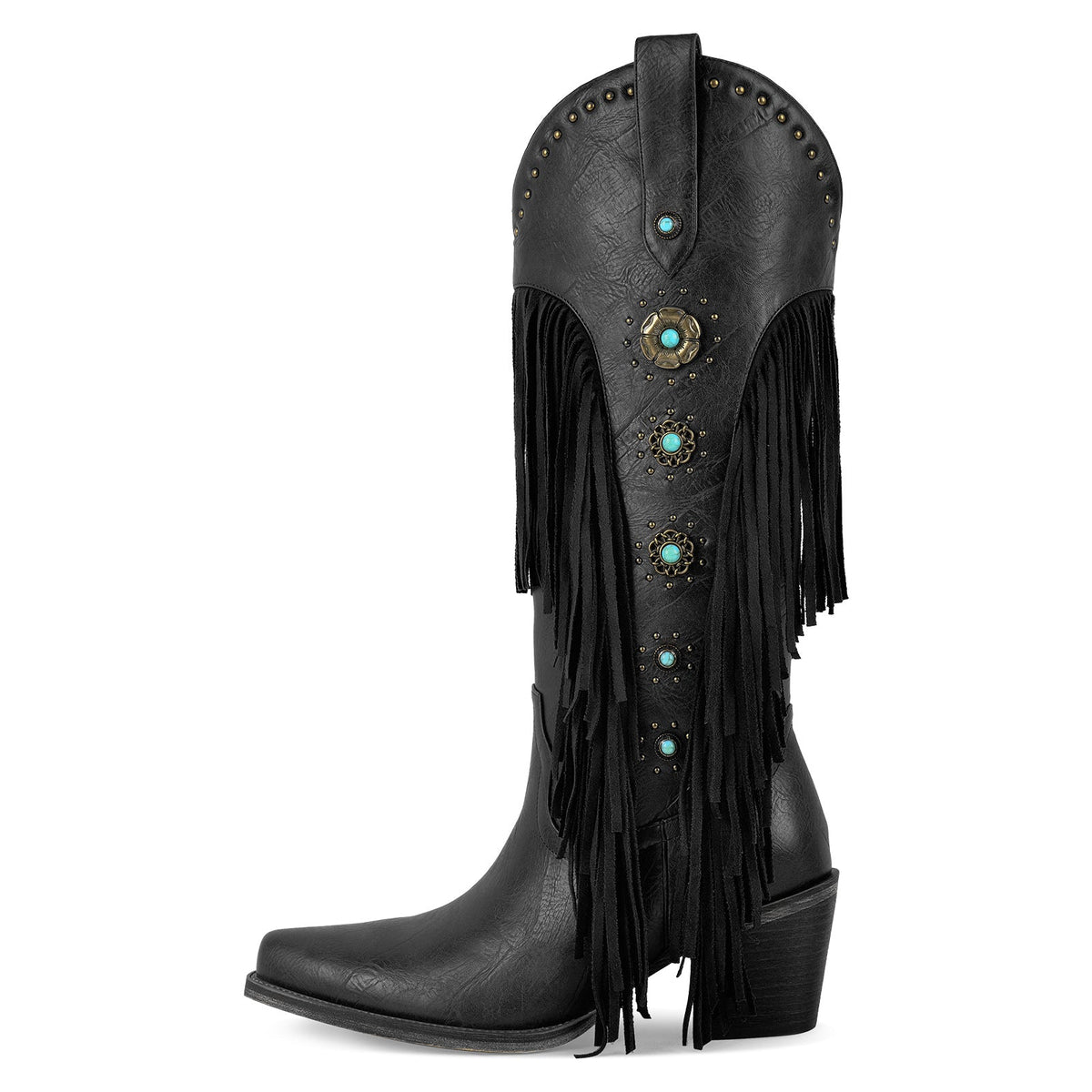 Fringe & Stud Western Boots | Onlymaker Everyday
