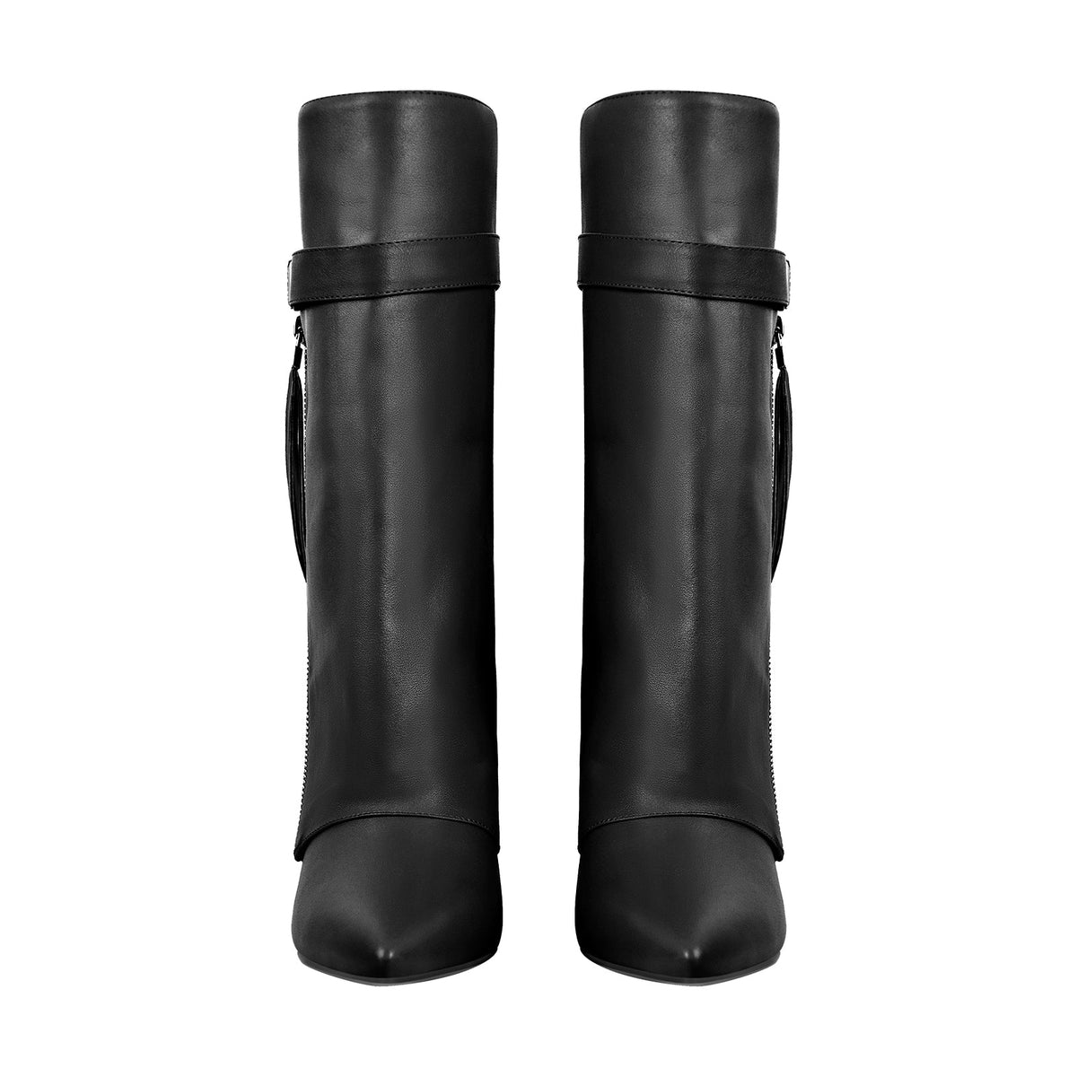 Pointed Toe Side Tassel Zipper Fold Over Boots | Onlymaker Discount