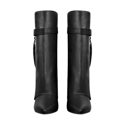Pointed Toe Side Tassel Zipper Fold Over Boots | Onlymaker Discount