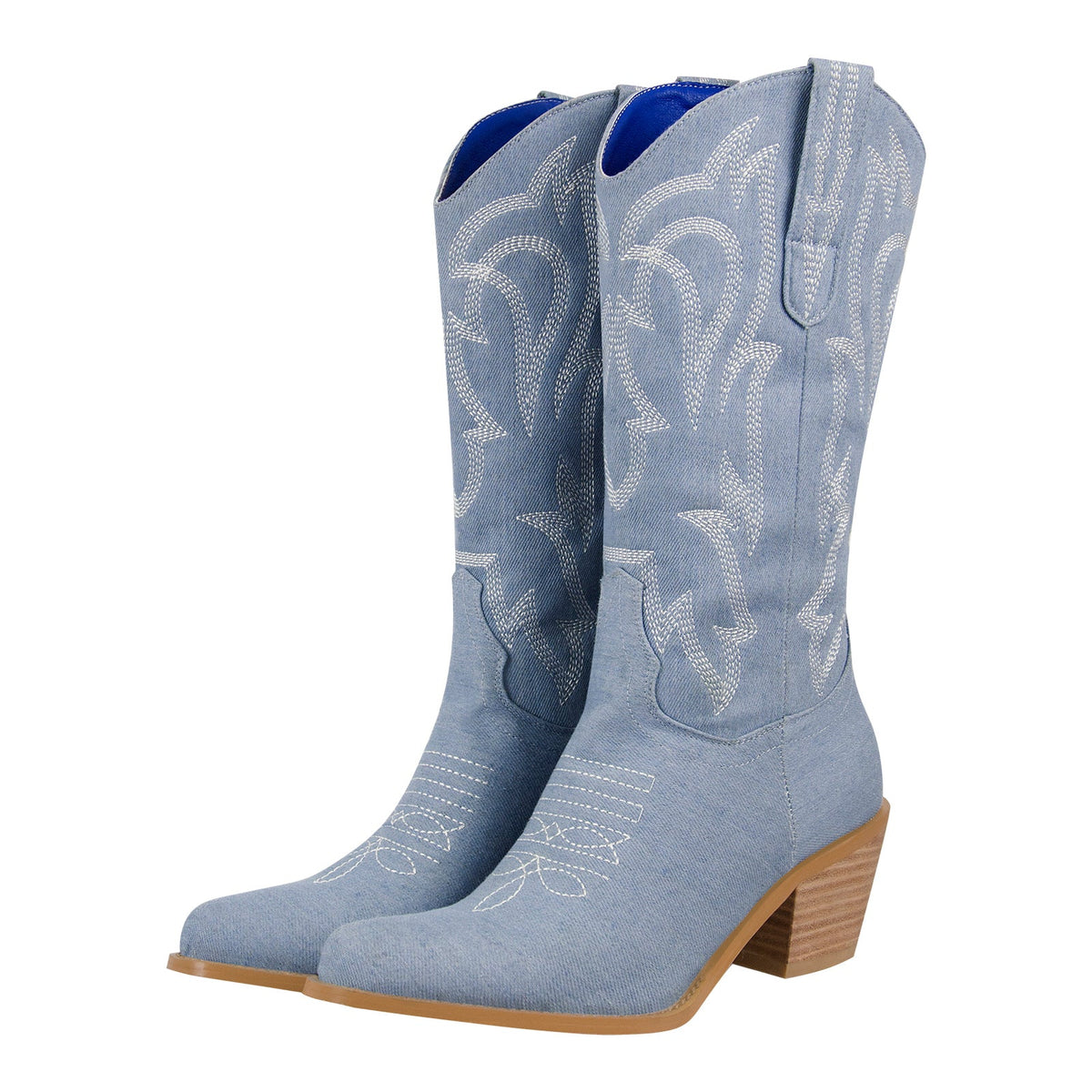 Embroidery Mid-Calf Cowboy Boots | Onlymaker Premium