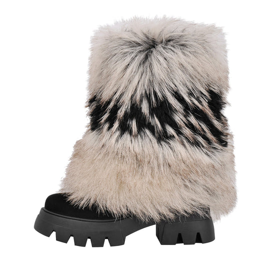 Fur Round Toe Platform Mid-Calf Boots | Onlymaker Sale