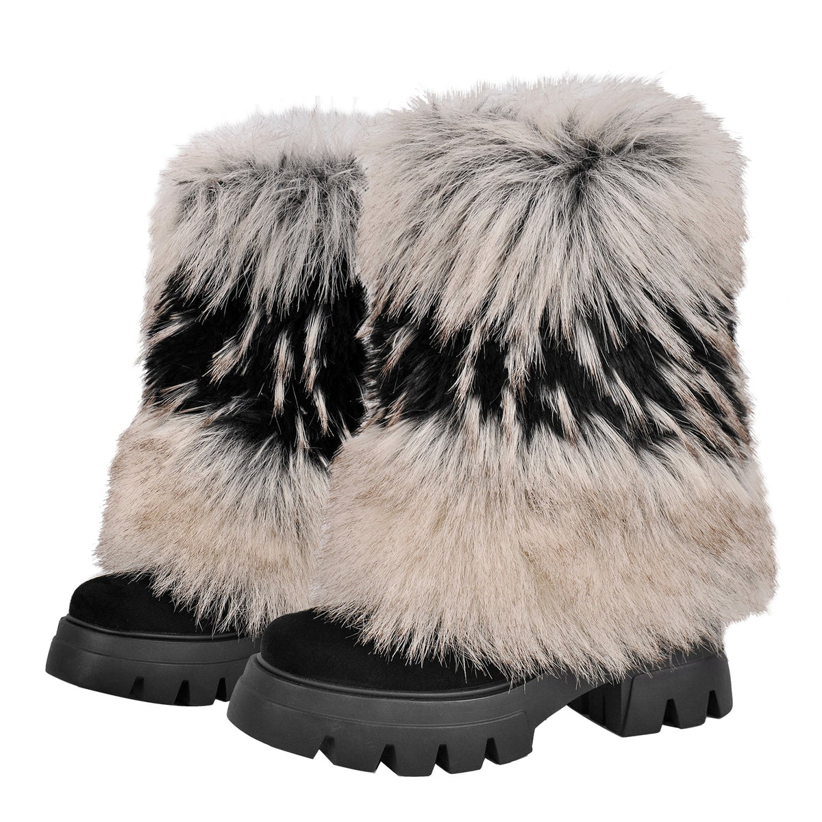 Fur Round Toe Platform Mid-Calf Boots | Onlymaker Sale