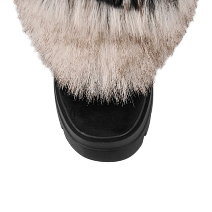 Fur Round Toe Platform Mid-Calf Boots | Onlymaker Sale