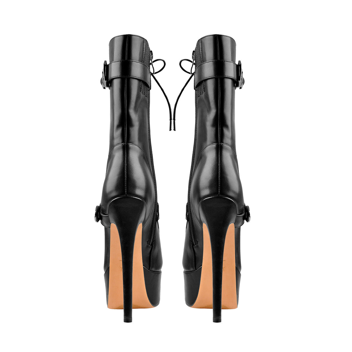 Punk Buckle Strap Platform High Heels Ankle Boots | Onlymaker Latest