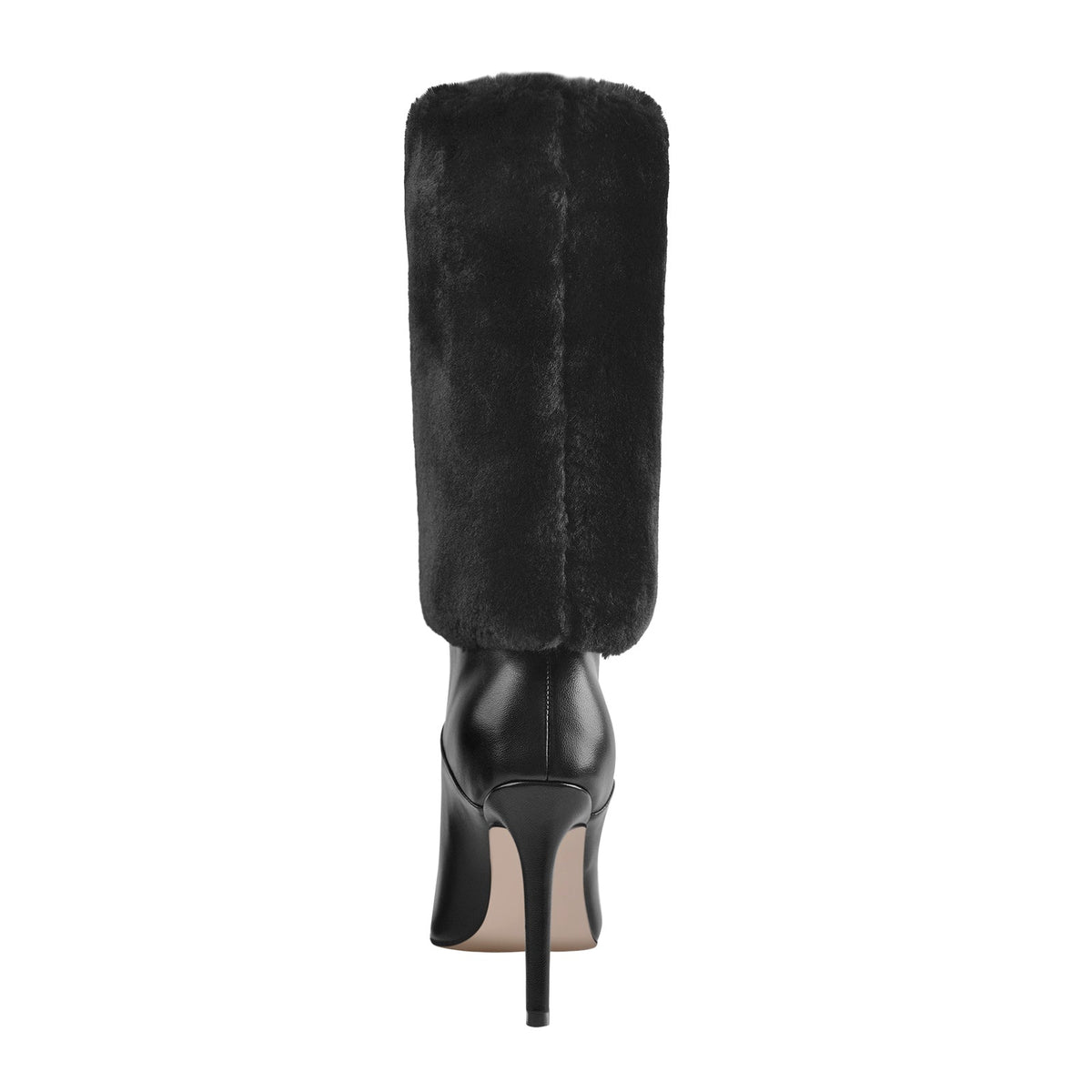 Downy White Black Pointed Toe High Heel Stiletto Boots | Onlymaker Latest