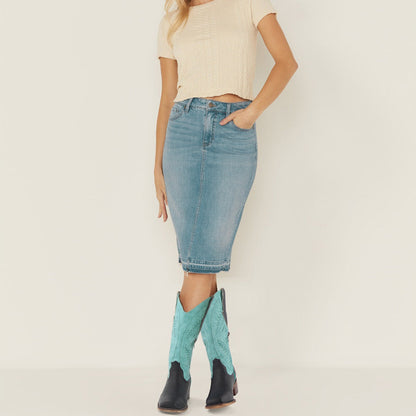 Embroidery Square Toe Split Joint Mid-Calf Western Boots | Onlymaker Discount