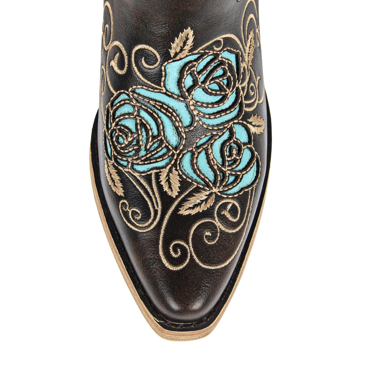Floral Embroidery Mid-Calf Western Boots | Onlymaker Quality