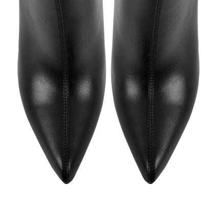 Pointed Toe Pleated Stiletto Mid-Calf Boots | Onlymaker Exclusive