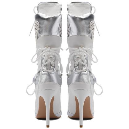 Pointed Toe Cutout Lace-up Sporty Ankle Boots | Onlymaker Deals