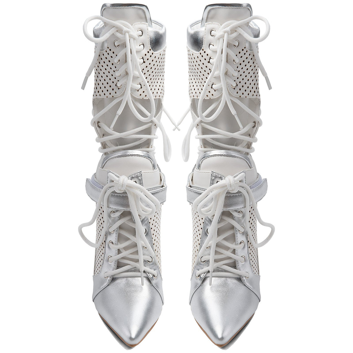 Pointed Toe Cutout Lace-up Sporty Ankle Boots | Onlymaker Deals