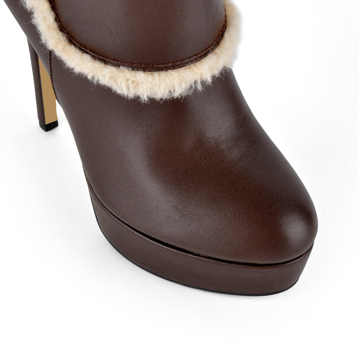 Platform Lambswool Buckle Side Zipper Ankle Boots | Onlymaker Recommended