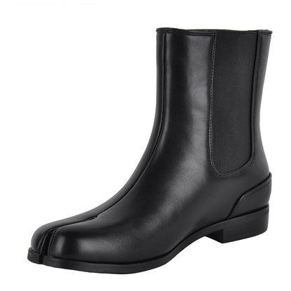 Round Toe Tabi Chelsea Flat Ankle Boots | Onlymaker Customer Favorite