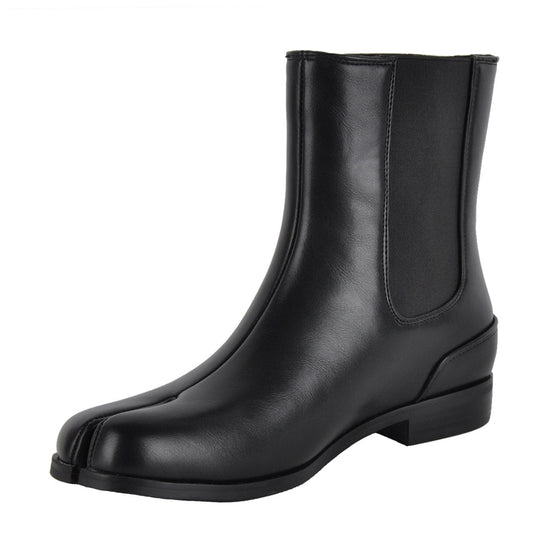 Round Toe Tabi Chelsea Flat Ankle Boots | Onlymaker Customer Favorite
