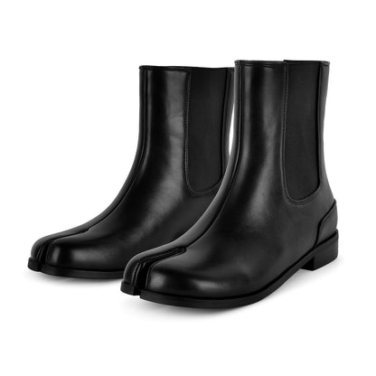 Round Toe Tabi Chelsea Flat Ankle Boots | Onlymaker Customer Favorite