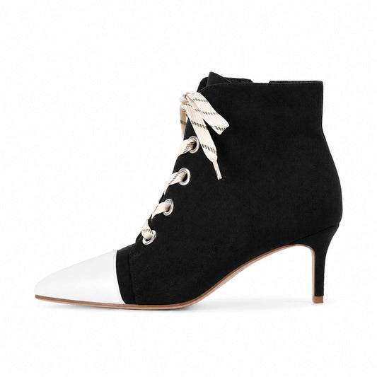 Suede Pointed Toe Lace-up Stiletto Ankle Boots | Onlymaker Trusted