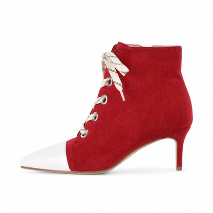 Suede Pointed Toe Lace-up Stiletto Ankle Boots | Onlymaker Trusted