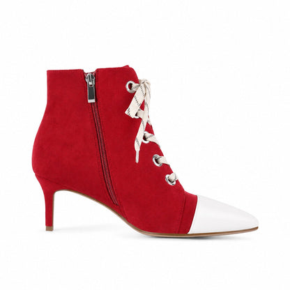 Suede Pointed Toe Lace-up Stiletto Ankle Boots | Onlymaker Trusted