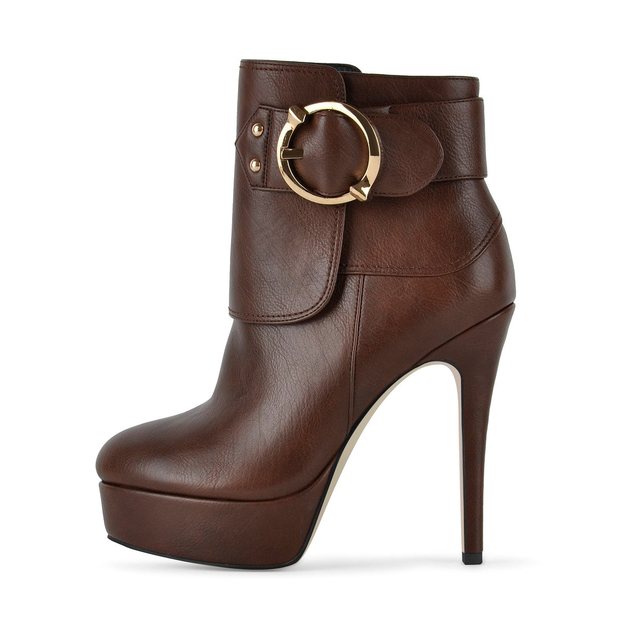 Platform Buckle Stiletto Zipper Ankle Boots | Onlymaker Exclusive