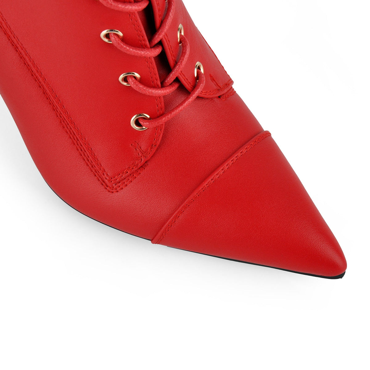 Pointed Toe Lace-up Cutout Ankle Boots | Onlymaker Popular