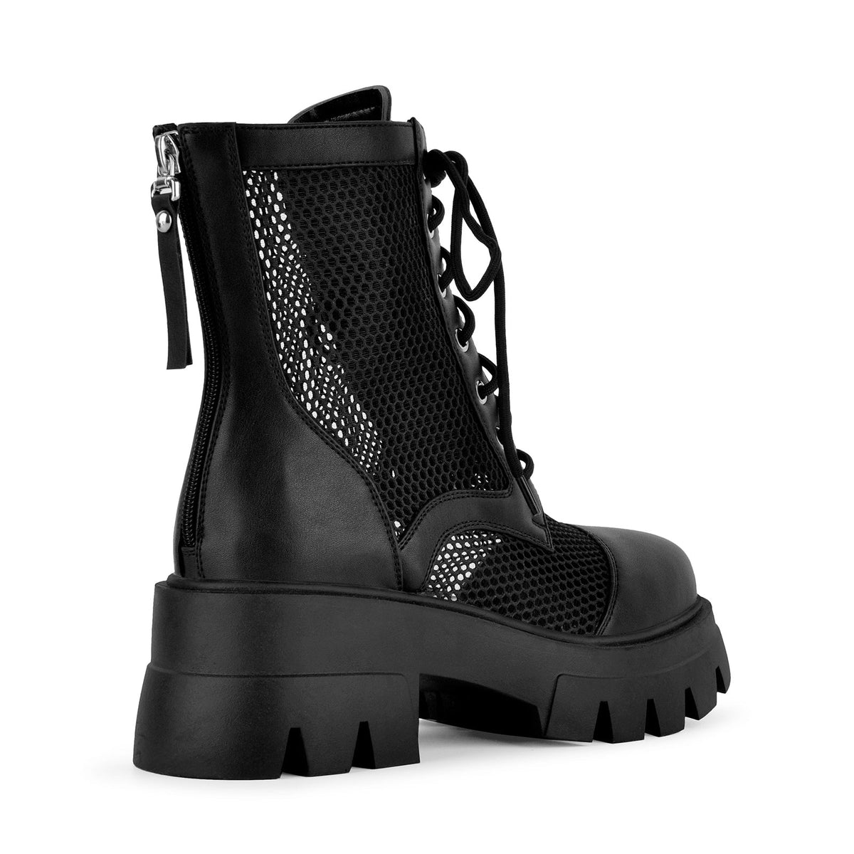 Round Toe Mesh Lace-up Platform Ankle Boots | Onlymaker Customer Favorite